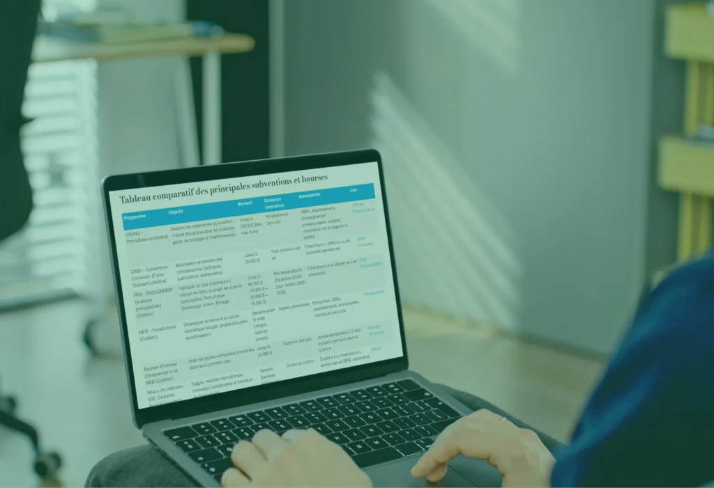 Guide des subventions et bourses en communication scientifique au Québec et au Canada